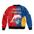 NRL Dolphins Combine Parra Eels Bomber Jacket Sporty Style LT9
