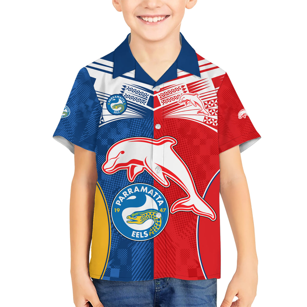 NRL Dolphins Combine Parra Eels Hawaiian Shirt Sporty Style LT9