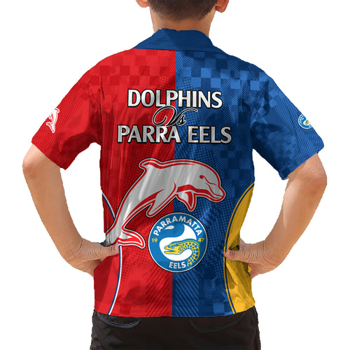 NRL Dolphins Combine Parra Eels Hawaiian Shirt Sporty Style LT9