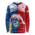 (Custom Text And Number) NRL Dolphins Combine Parra Eels Long Sleeve Shirt Sporty Style LT9