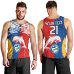 (Custom Text And Number) NRL Dolphins Combine Parra Eels Men Tank Top Sporty Style LT9