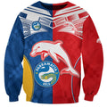 (Custom Text And Number) NRL Dolphins Combine Parra Eels Sweatshirt Sporty Style LT9