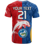 (Custom Text And Number) NRL Dolphins Combine Parra Eels T Shirt Sporty Style LT9