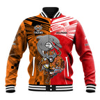 NRL Half Dolphins and Half Tigers Baseball Jacket Sporty Style LT9