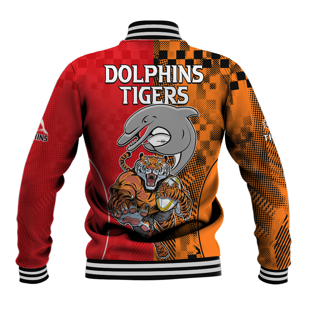 NRL Half Dolphins and Half Tigers Baseball Jacket Sporty Style LT9