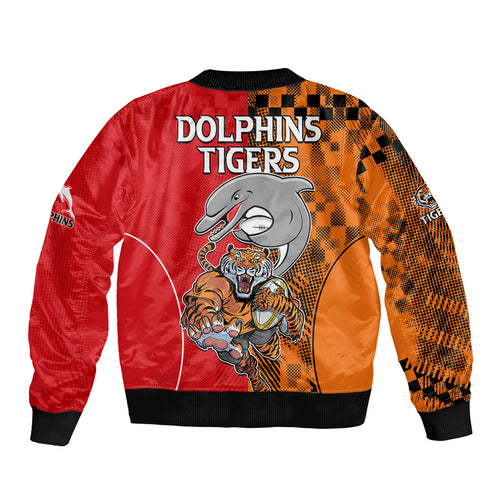 NRL Half Dolphins and Half Tigers Bomber Jacket Sporty Style LT9