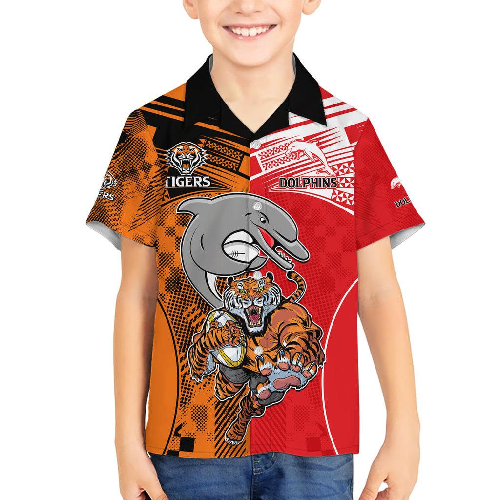 NRL Half Dolphins and Half Tigers Hawaiian Shirt Sporty Style LT9