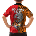 NRL Half Dolphins and Half Tigers Hawaiian Shirt Sporty Style LT9