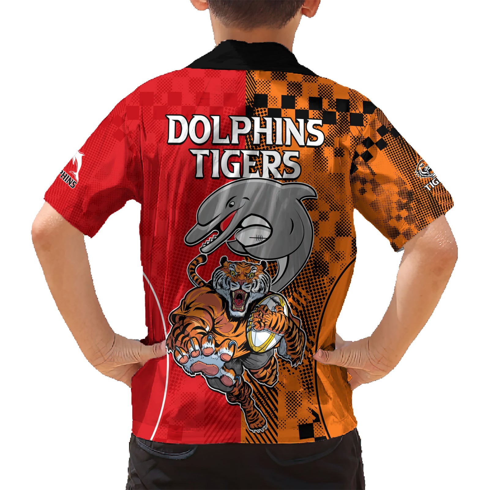 NRL Half Dolphins and Half Tigers Hawaiian Shirt Sporty Style LT9