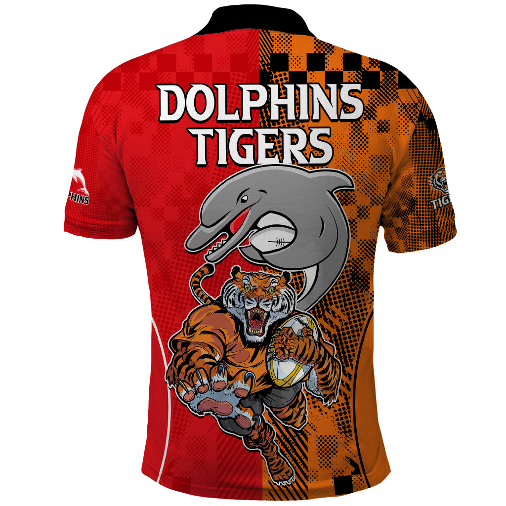 NRL Half Dolphins and Half Tigers Polo Shirt Sporty Style LT9