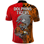 NRL Half Dolphins and Half Tigers Polo Shirt Sporty Style LT9