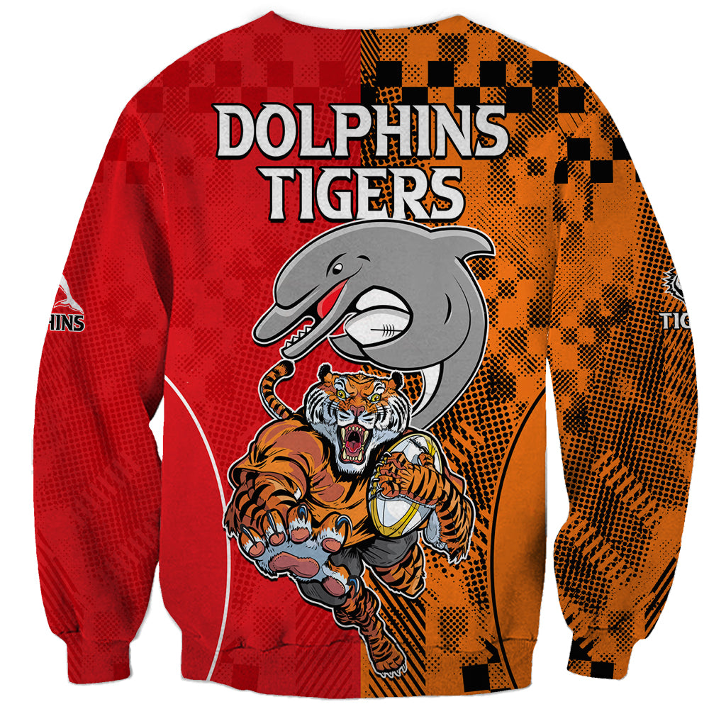 NRL Half Dolphins and Half Tigers Sweatshirt Sporty Style LT9