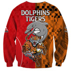 NRL Half Dolphins and Half Tigers Sweatshirt Sporty Style LT9
