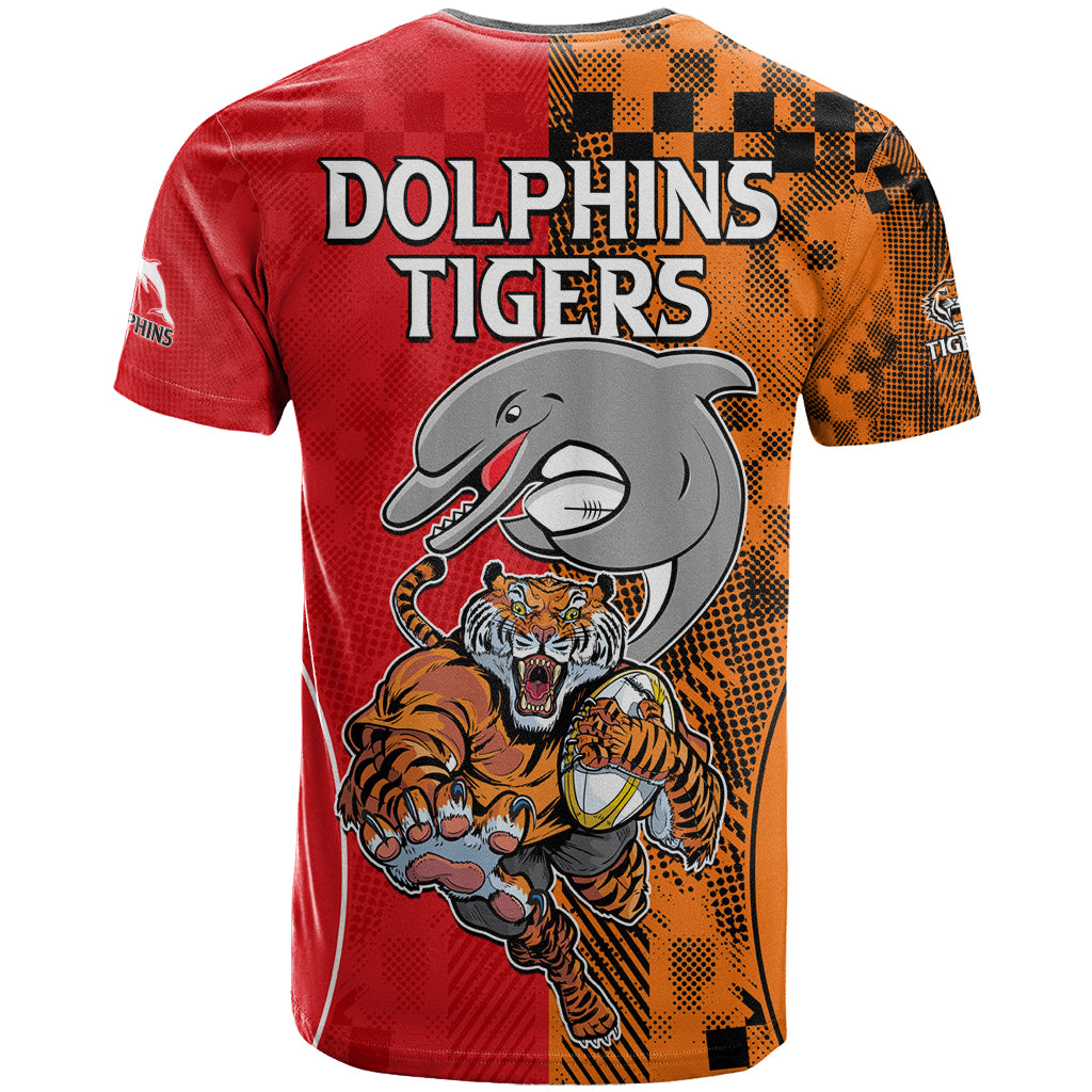 NRL Half Dolphins and Half Tigers T Shirt Sporty Style LT9