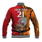 (Custom Text And Number) NRL Half Dolphins and Half Tigers Baseball Jacket Sporty Style LT9