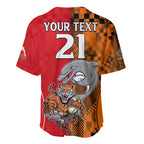 (Custom Text And Number) NRL Half Dolphins and Half Tigers Baseball Jersey Sporty Style LT9
