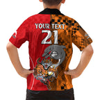 (Custom Text And Number) NRL Half Dolphins and Half Tigers Hawaiian Shirt Sporty Style LT9