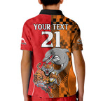 (Custom Text And Number) NRL Half Dolphins and Half Tigers Kid Polo Shirt Sporty Style LT9