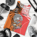 (Custom Text And Number) NRL Half Dolphins and Half Tigers Men Tank Top Sporty Style LT9