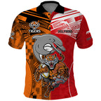(Custom Text And Number) NRL Half Dolphins and Half Tigers Polo Shirt Sporty Style LT9