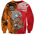 (Custom Text And Number) NRL Half Dolphins and Half Tigers Sweatshirt Sporty Style LT9