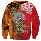 (Custom Text And Number) NRL Half Dolphins and Half Tigers Sweatshirt Sporty Style LT9