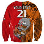 (Custom Text And Number) NRL Half Dolphins and Half Tigers Sweatshirt Sporty Style LT9
