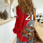 (Custom Text And Number) NRL Half Dolphins and Half Tigers Women Casual Shirt Sporty Style LT9