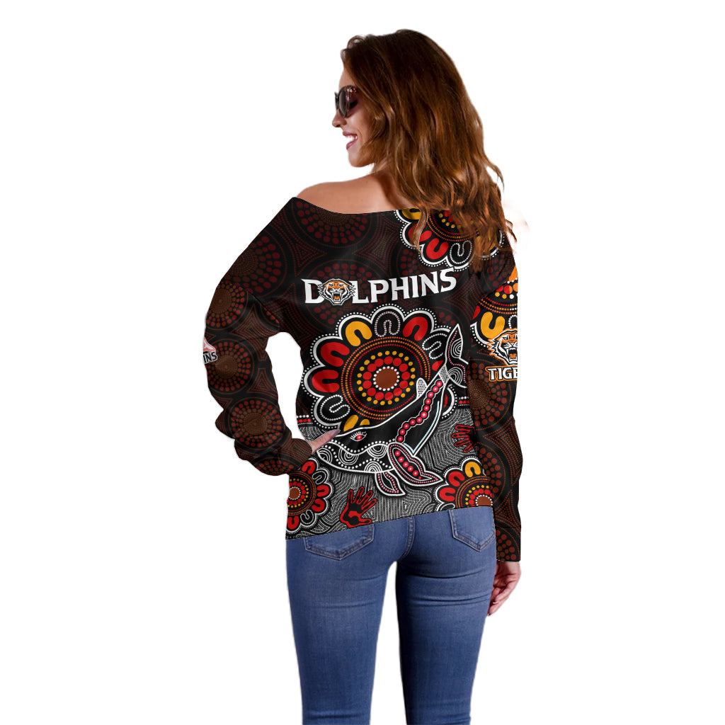 nrl-wests-tigers-combine-dolphins-rugby-off-shoulder-sweater-aboriginal-vibe