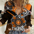 NRL Wests Tigers Combine Dolphins Rugby Women Casual Shirt Aboriginal Vibe LT9