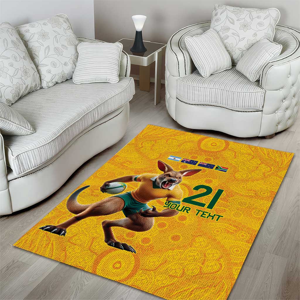 Australia Rugby Custom Area Rug Glory Be To Wallabies Aboriginal Motif - Aussie Hoodie