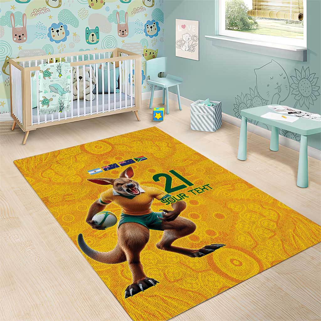 Australia Rugby Custom Area Rug Glory Be To Wallabies Aboriginal Motif - Aussie Hoodie