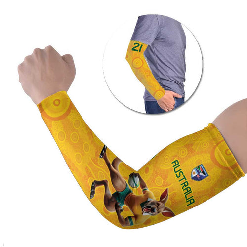Australia Rugby Custom Arm Sleeves Glory Be To Wallabies Aboriginal Motif - Aussie Hoodie