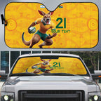 Australia Rugby Custom Auto Sun Shade Glory Be To Wallabies Aboriginal Motif - Aussie Hoodie