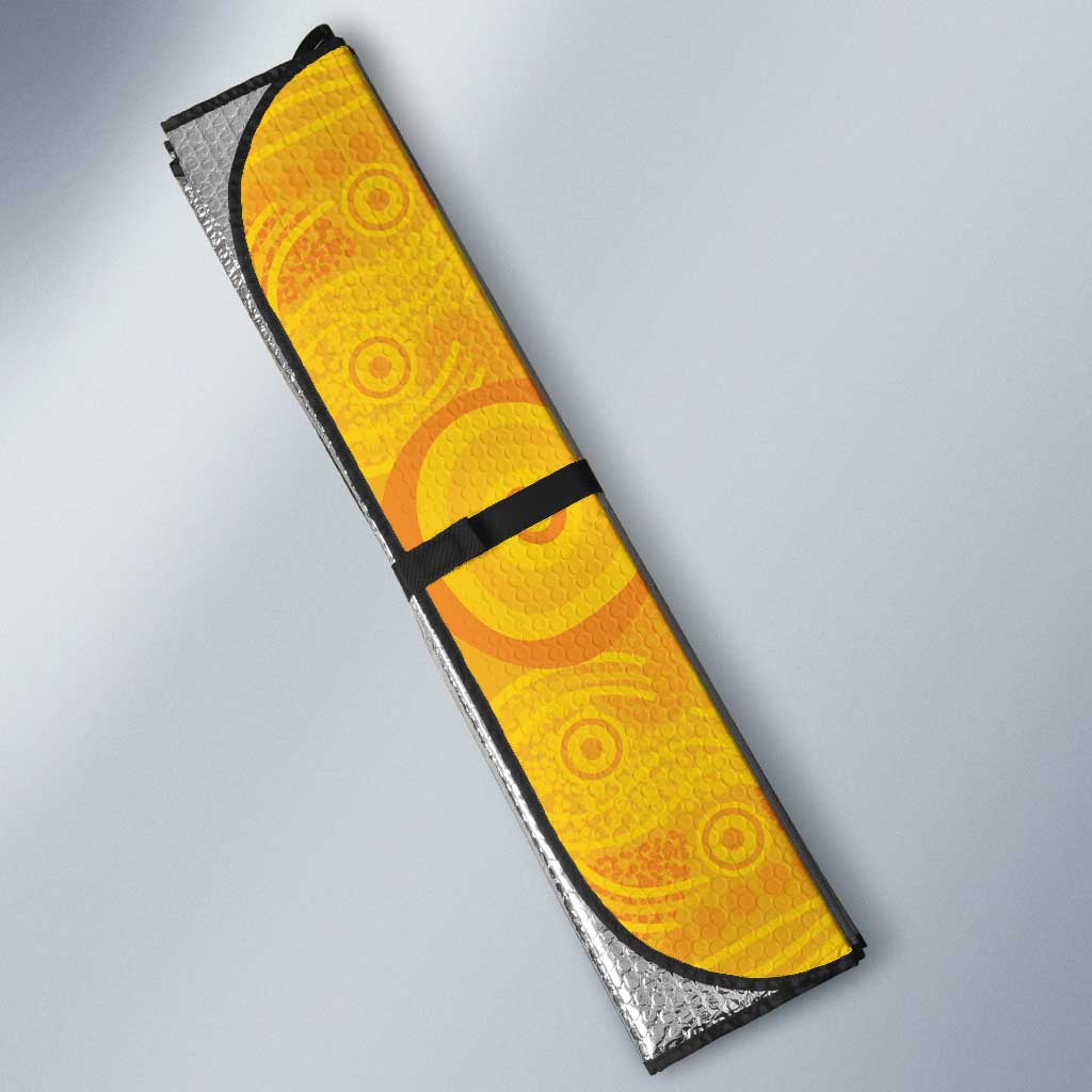 Australia Rugby Custom Auto Sun Shade Glory Be To Wallabies Aboriginal Motif - Aussie Hoodie