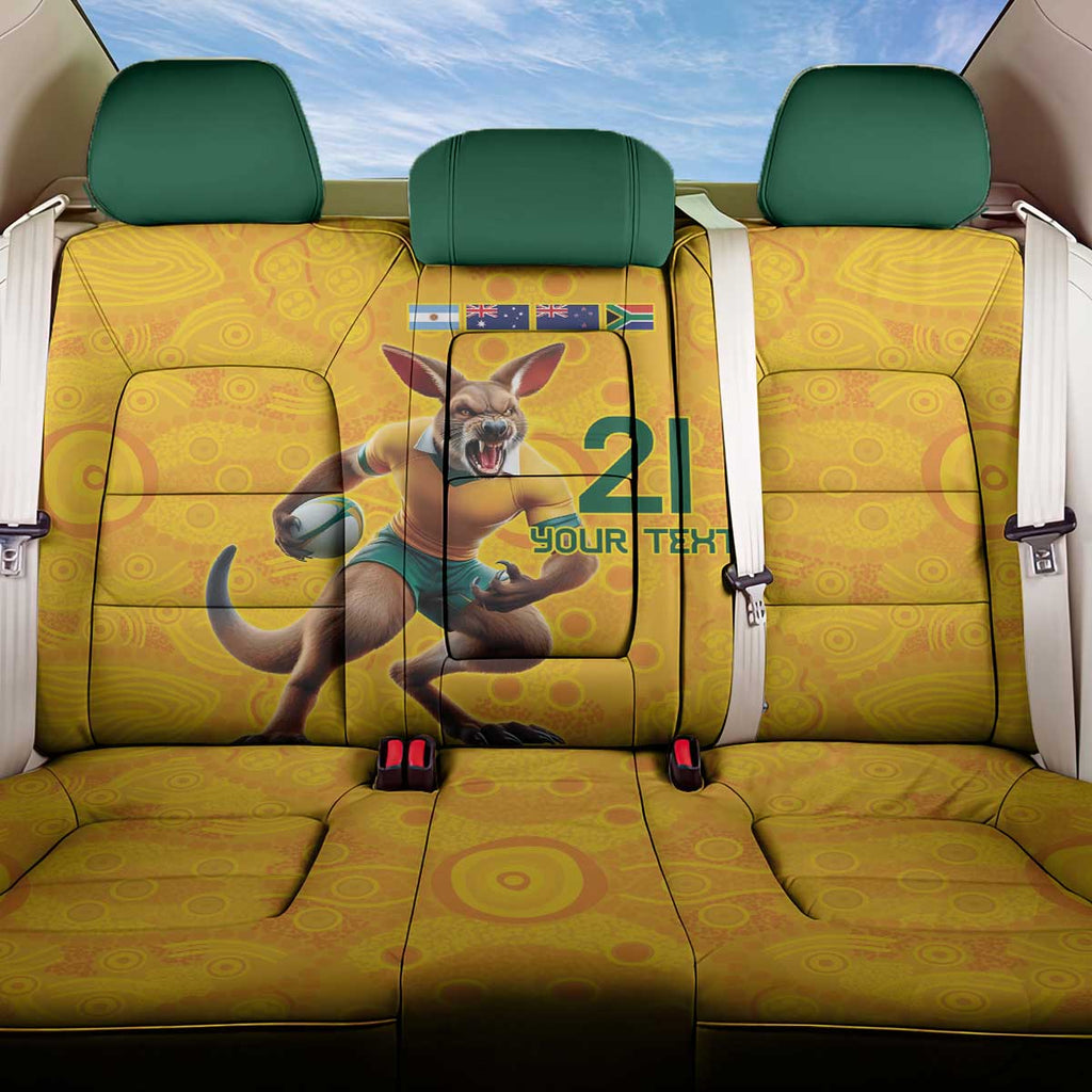 Australia Rugby Custom Back Car Seat Cover Glory Be To Wallabies Aboriginal Motif - Aussie Hoodie