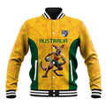 Australia Rugby Custom Baseball Jacket Glory Be To Wallabies Aboriginal Motif - Aussie Hoodie