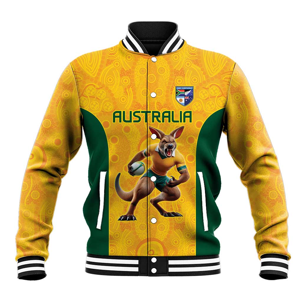 Australia Rugby Custom Baseball Jacket Glory Be To Wallabies Aboriginal Motif - Aussie Hoodie