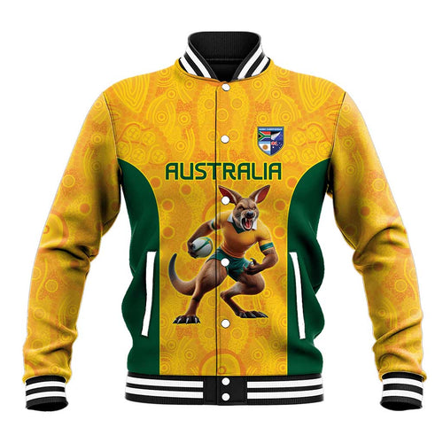 Australia Rugby Custom Baseball Jacket Glory Be To Wallabies Aboriginal Motif - Aussie Hoodie