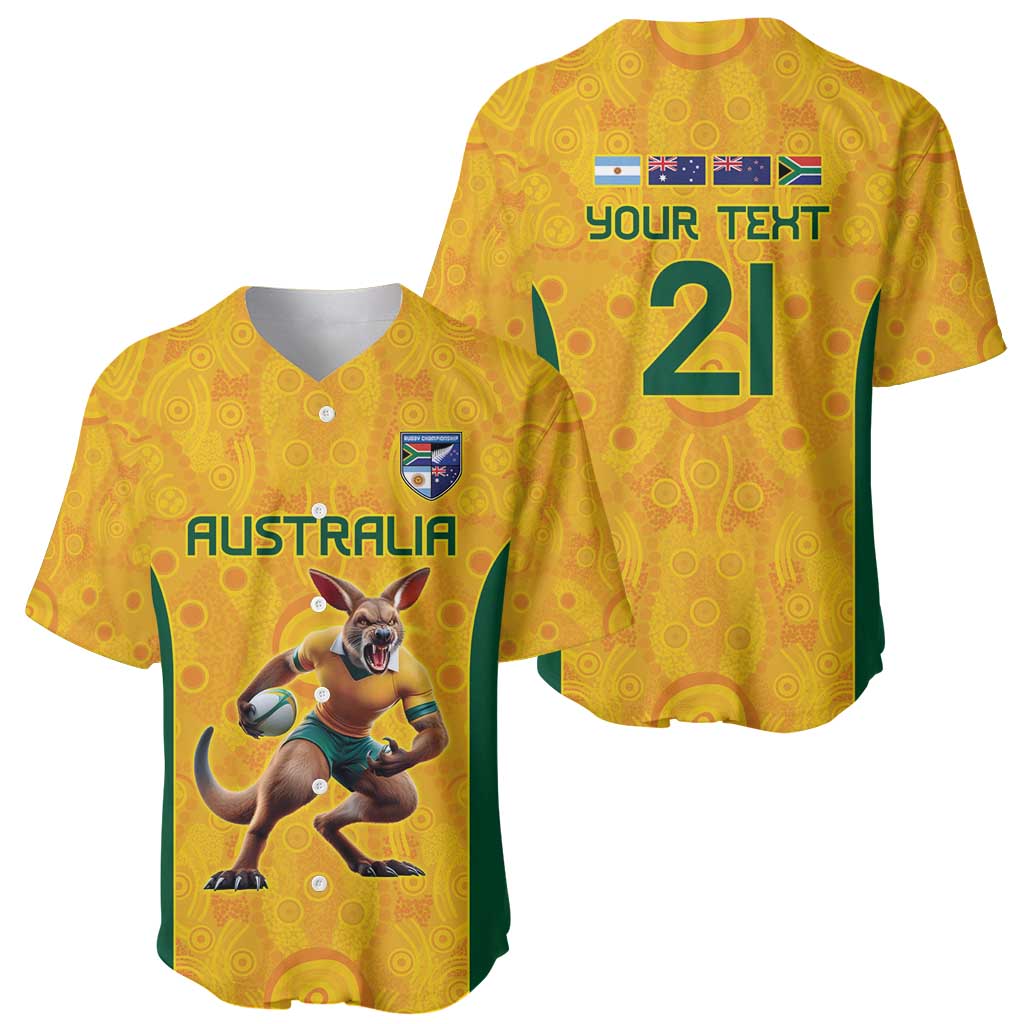 Australia Rugby Custom Baseball Jersey Glory Be To Wallabies Aboriginal Motif - Aussie Hoodie