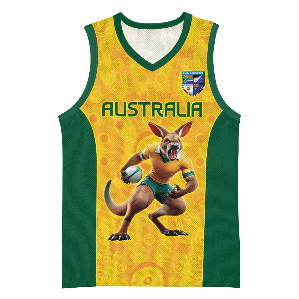 Australia Rugby Custom Basketball Jersey Glory Be To Wallabies Aboriginal Motif - Aussie Hoodie
