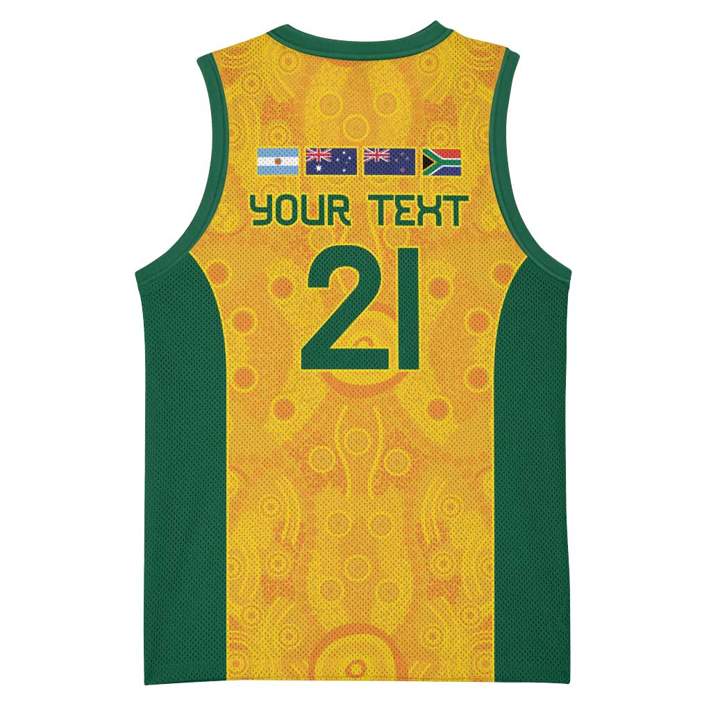 Australia Rugby Custom Basketball Jersey Glory Be To Wallabies Aboriginal Motif - Aussie Hoodie
