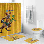 Australia Rugby Custom Bathroom Set Glory Be To Wallabies Aboriginal Motif - Aussie Hoodie