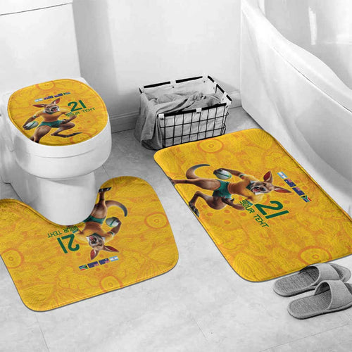 Australia Rugby Custom Bathroom Set Glory Be To Wallabies Aboriginal Motif - Aussie Hoodie