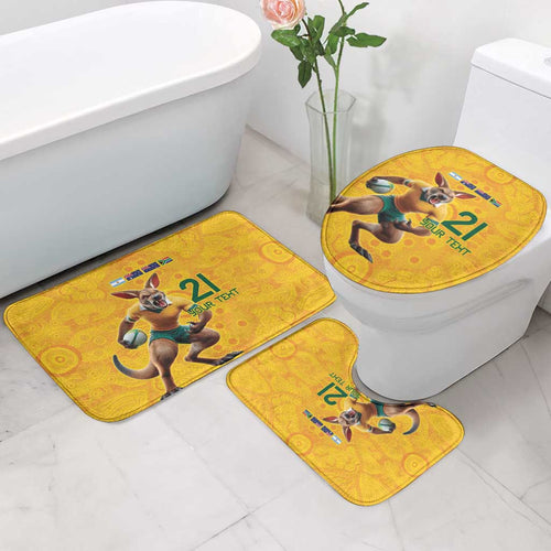 Australia Rugby Custom Bathroom Set Glory Be To Wallabies Aboriginal Motif - Aussie Hoodie