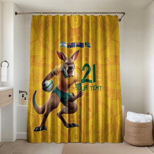 Australia Rugby Custom Bathroom Set Glory Be To Wallabies Aboriginal Motif - Aussie Hoodie