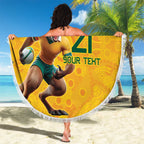 Australia Rugby Custom Beach Blanket Glory Be To Wallabies Aboriginal Motif - Aussie Hoodie