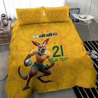 Australia Rugby Custom Bedding Set Glory Be To Wallabies Aboriginal Motif - Aussie Hoodie