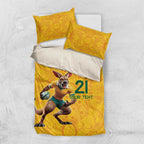 Australia Rugby Custom Bedding Set Glory Be To Wallabies Aboriginal Motif - Aussie Hoodie
