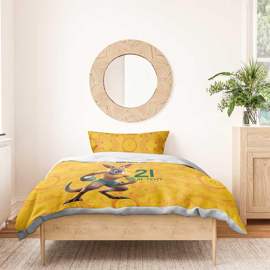 Australia Rugby Custom Bedding Set Glory Be To Wallabies Aboriginal Motif - Aussie Hoodie